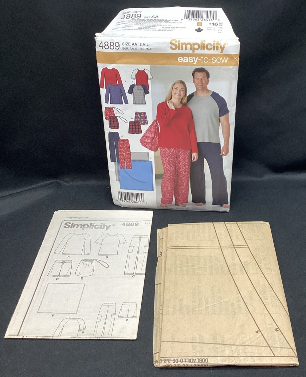 Vtg Sewing Pattern, Simplicity 4889 shirt pants, S-L, Uncut - ships free Vtg Sewing Pattern, Simplicity 4889 shirt pants, S-L, Uncut - ships free