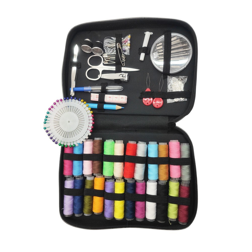 130pcs Black Portable Sewing Bag Multi-Color Sewing Set Sewing Kit Travel Home 130pcs Black Portable Sewing Bag Multi-Color Sewing Set Sewing Kit Travel Home