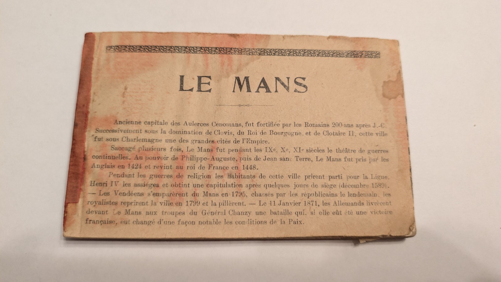 Antique c1910 ELD E Le Deley Le Mans France Postcard Book 19 Views Souvenir