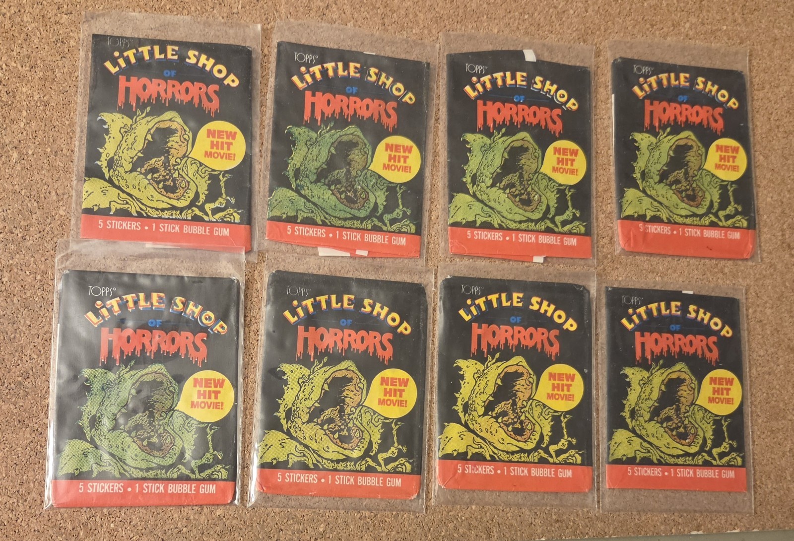 Lot of 8 Vintage 1986 Topps Little Shop of Horrors Empty Wax Wrappers Clean