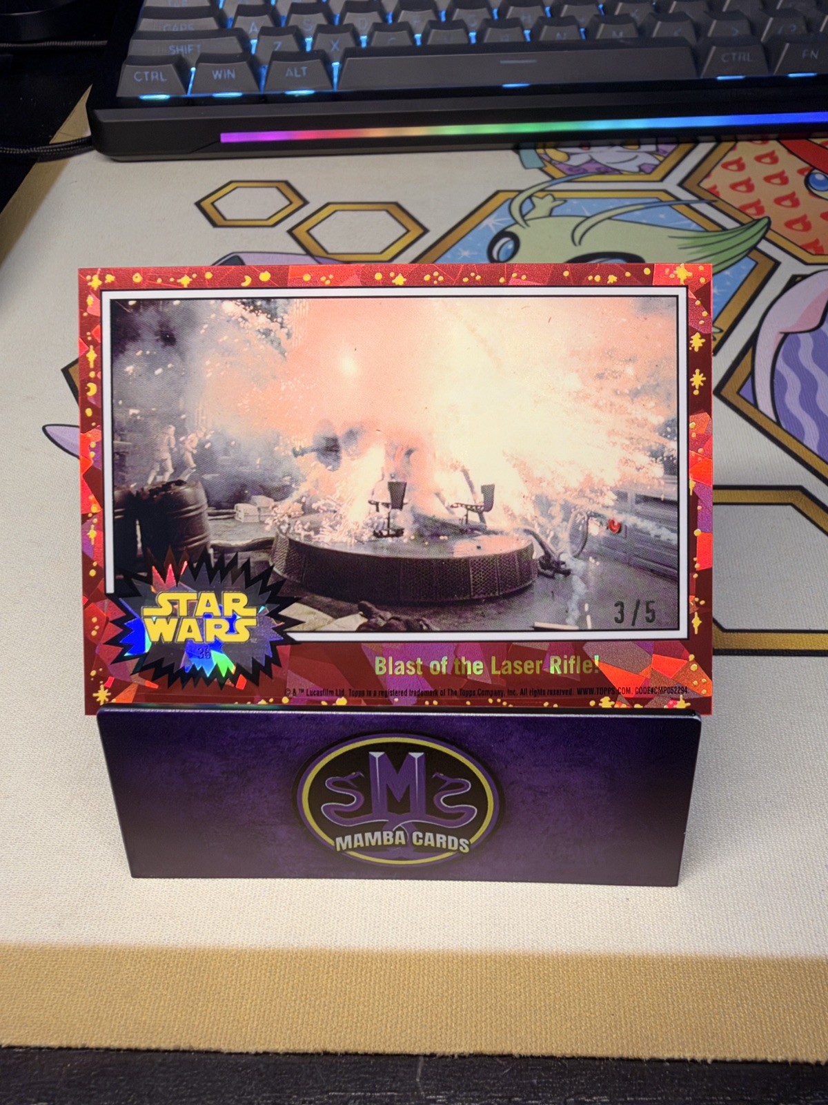 2022 Topps Chrome Sapphire Star Wars Blast of the Laser Rifle Red /5 2022 Topps Chrome Sapphire Star Wars Blast of the Laser Rifle Red /5