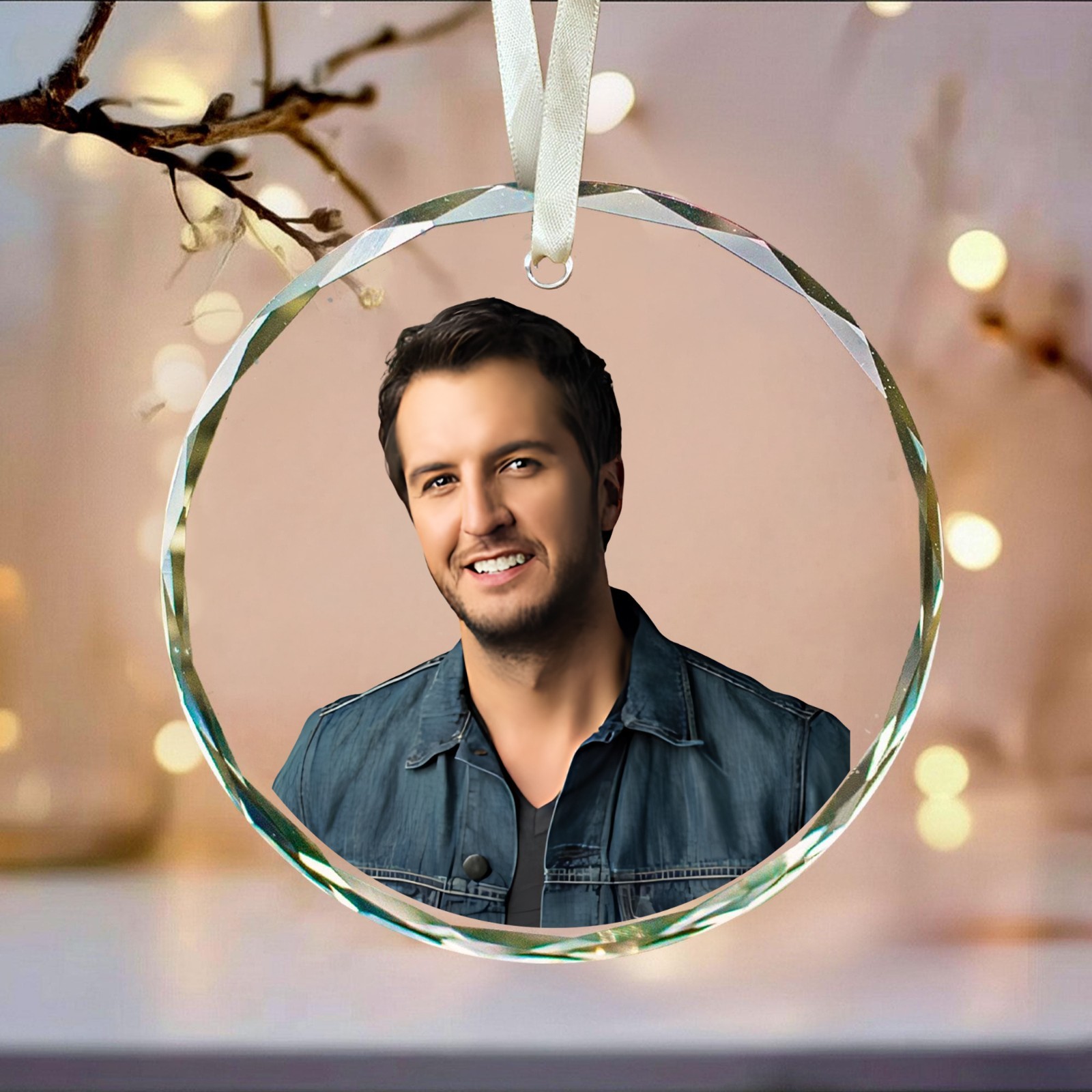 Luke Bryan Ornament, Celebrity Fan Christmas Gift, Acrylic or Glass Luke Bryan Ornament, Celebrity Fan Christmas Gift, Acrylic or Glass