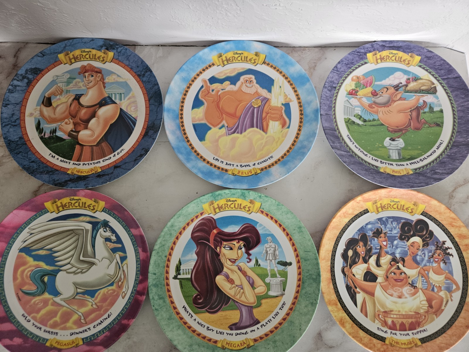 1997 McDonald's / Disney's Hercules Collector’s 9.5" Melamine Plate Set of 6 1997 McDonald's / Disney's Hercules Collector’s 9.5" Melamine Plate Set of 6