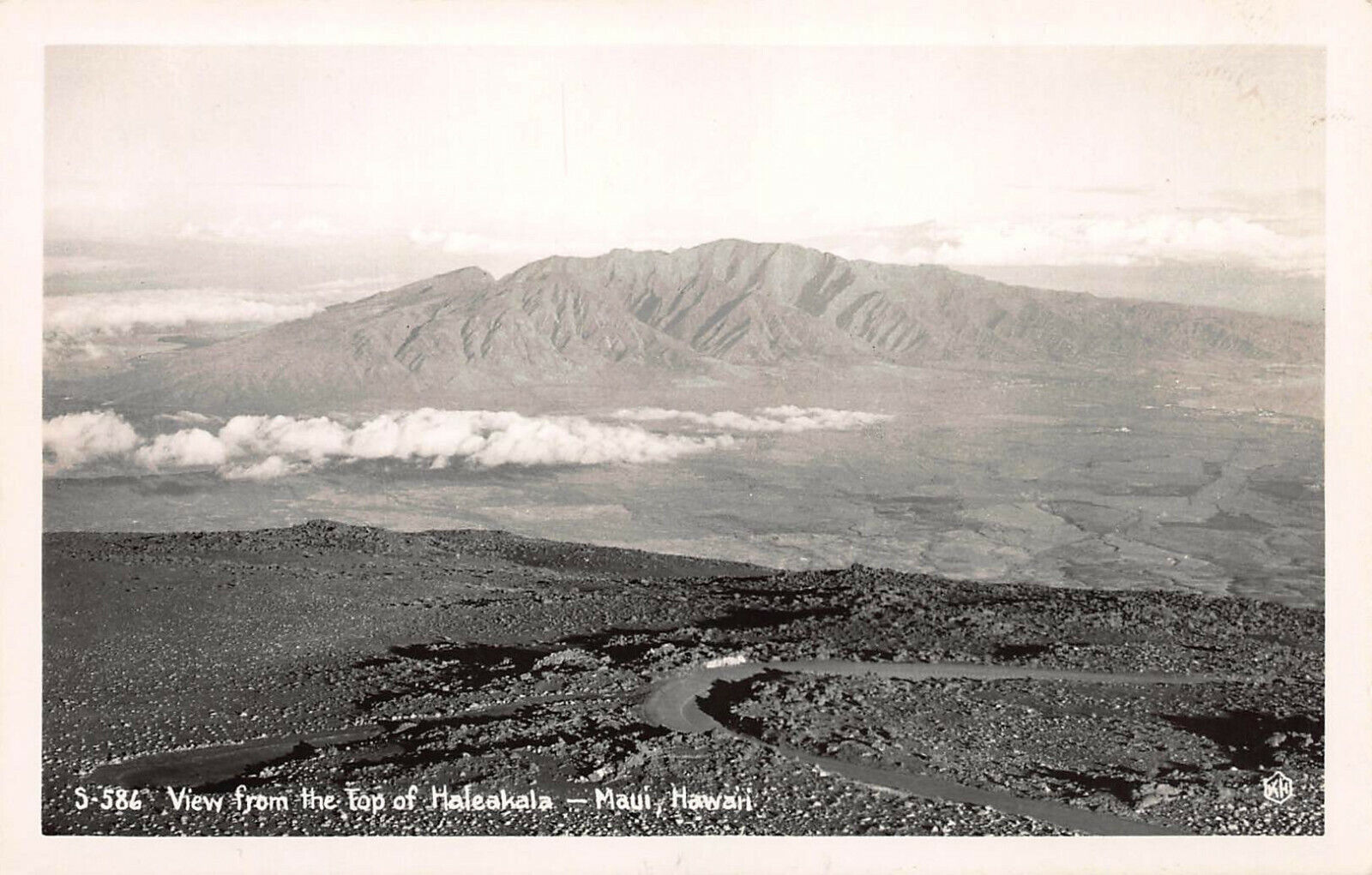 View of the Top of Haleakala, Maui, Hawaii Territory, Early Real Photo Postcard