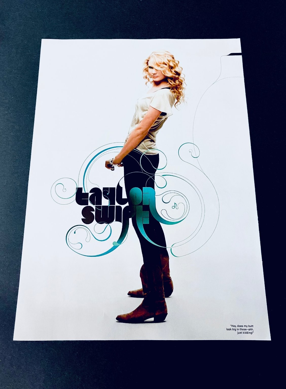 Young Taylor Swift Early Career, Cowboy Boots Vtg Promo Print Ad/Mini Poster Young Taylor Swift Early Career, Cowboy Boots Vtg Promo Print Ad/Mini Poster