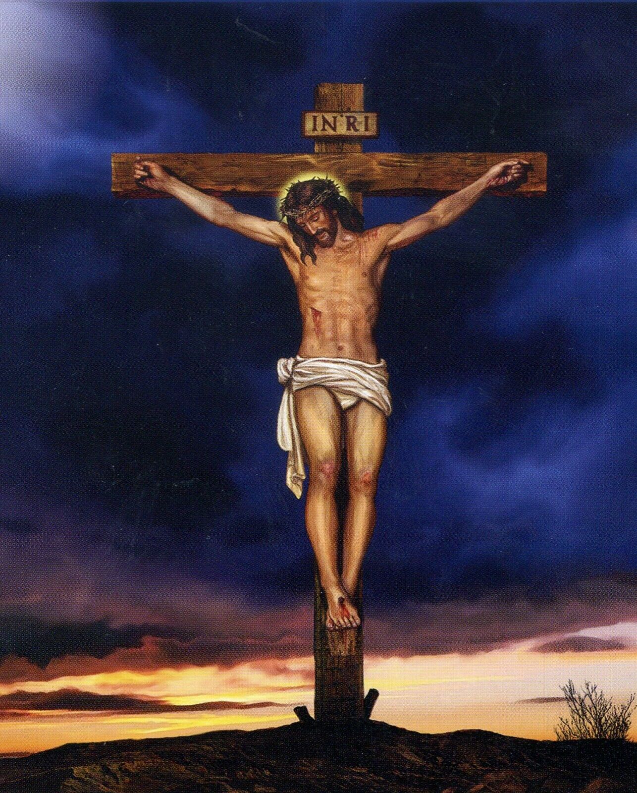 Catholic print picture  - The Crucifixion T  -  8 x 10 ready to be framed