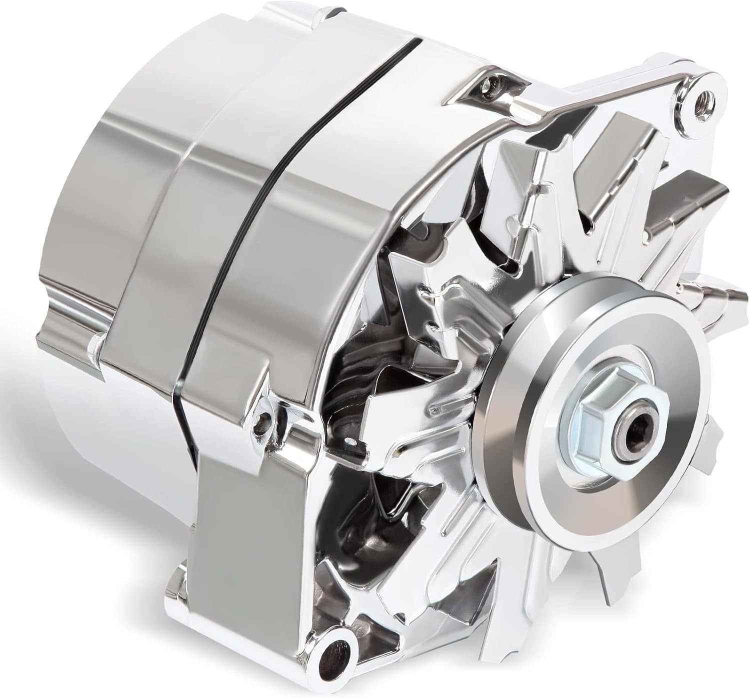 Alternator High Output 100 AMP Chrome 1 Wire Self | Replacement for Self Excitin Alternator High Output 100 AMP Chrome 1 Wire Self | Replacement for Self Excitin