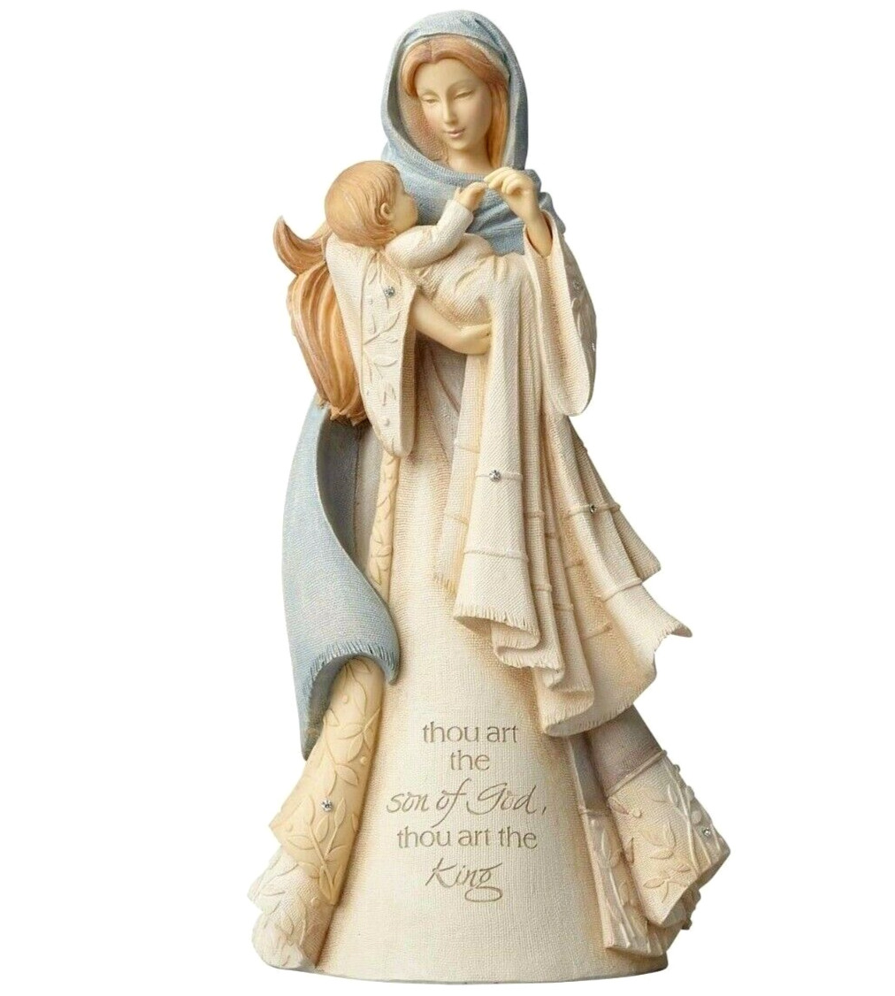✿ New FOUNDATIONS Figurine MADONNA & CHILD Religion Statue GOD BABY JESUS MOTHER
