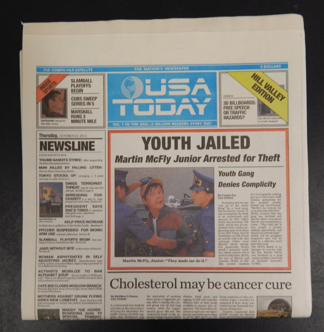 USA Today 2015 Replica Back To The Future Front Page Newspaper - Complete USA Today 2015 Replica Back To The Future Front Page Newspaper - Complete