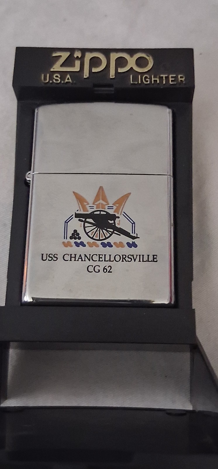Zippo Lighter - USS Chancellorsville CG62 US Navy Ship In Box Zippo Lighter - USS Chancellorsville CG62 US Navy Ship In Box