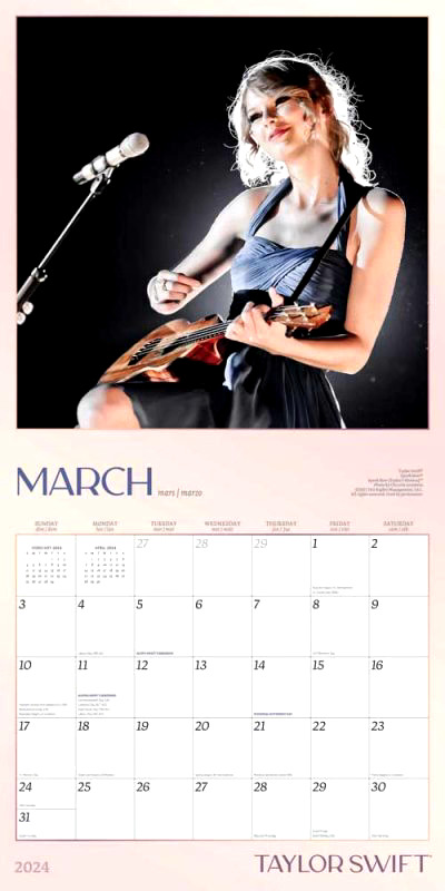 TAYLOR SWIFT 2024 deluxe 16 months calendar (SEP 2023-DEC 2024)