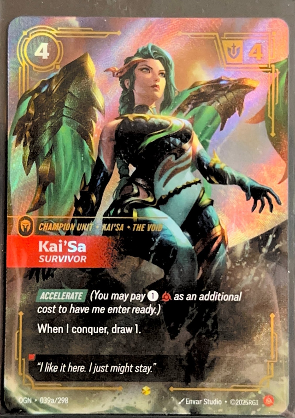 Kai'Sa Survivor Alternative Art Showcase 039a/298 Origins Near Mint Riftbound