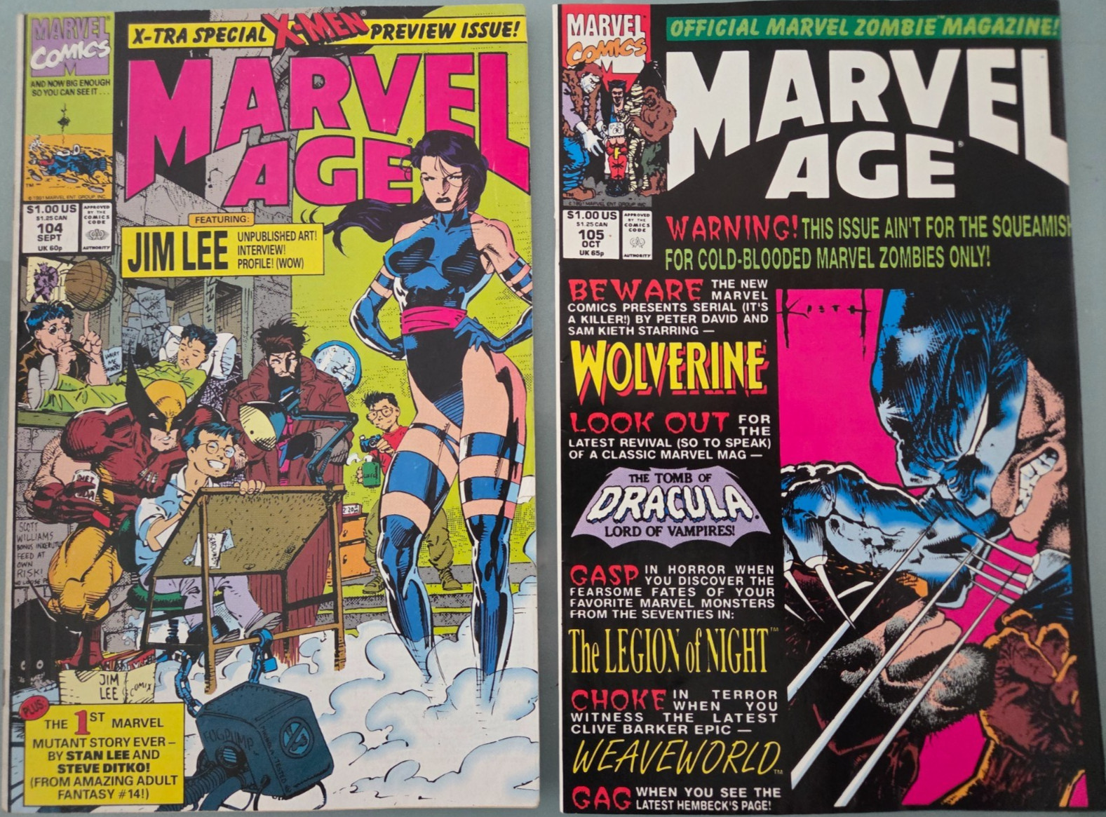MARVEL AGE SET OF 104 ISSUES (1983) JIM LEE PSYLOCKE 104  1ST PREVIEW CABLE 82