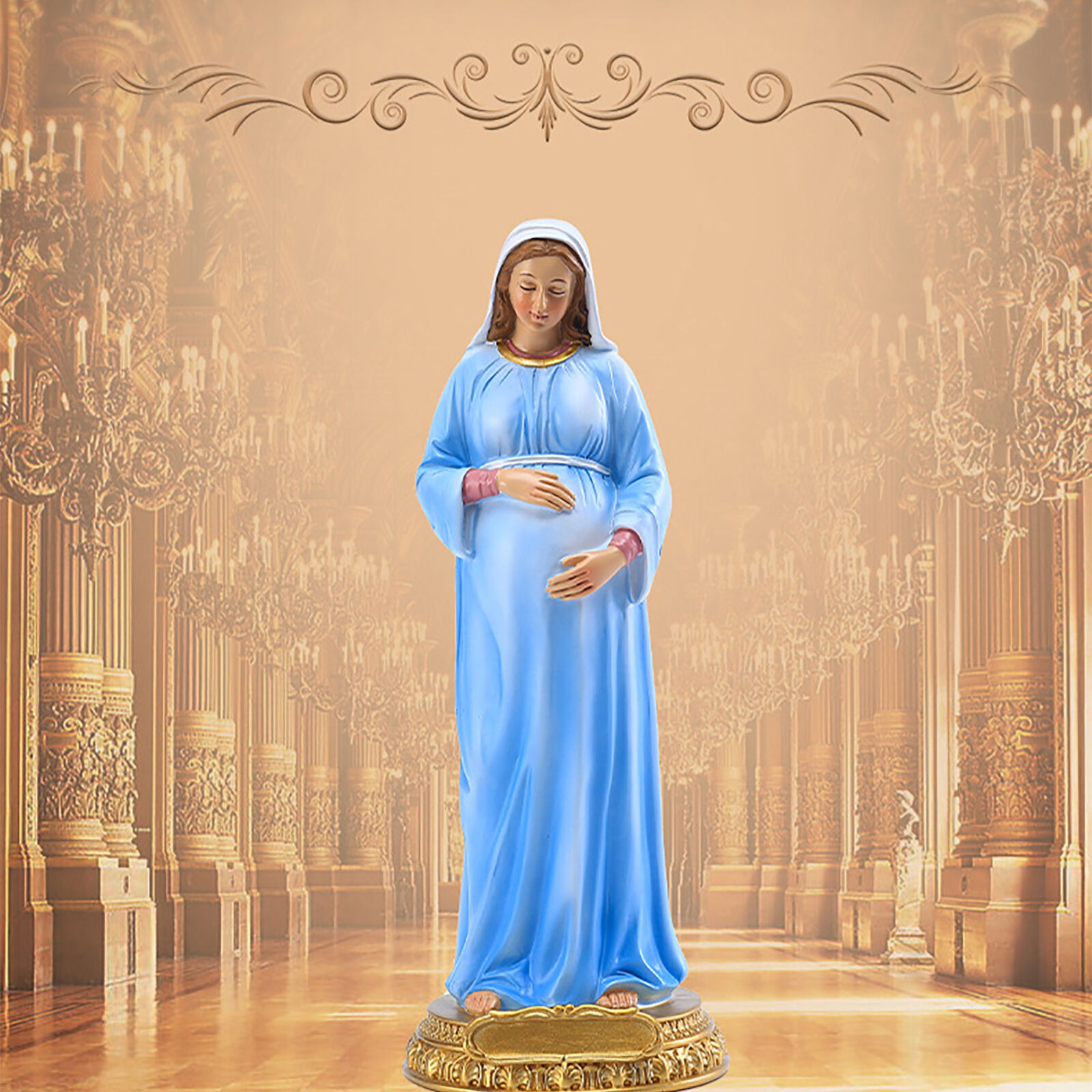 Virgin Mary Statue Resin Pregnant Virgin Mary Ornament Religious Catholic Gift
