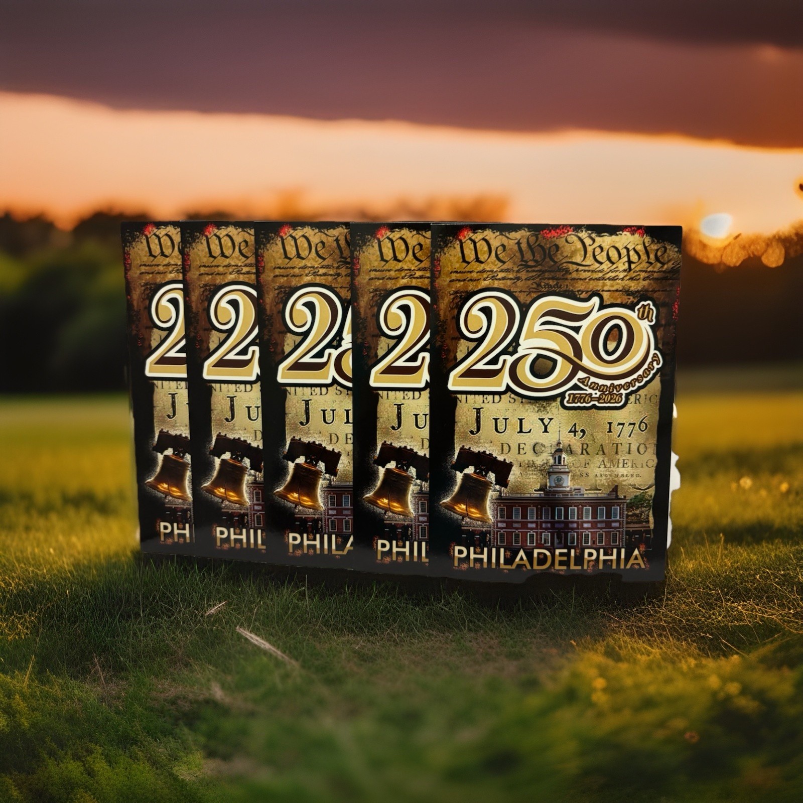 250th Anniversary Philadelphia Lot of 5 Postcards 1776-2026 New 250th Anniversary Philadelphia Lot of 5 Postcards 1776-2026 New