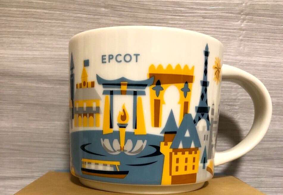 EPCOT Disney World Starbucks Mug Cup 14oz You Are Here Collection NEW