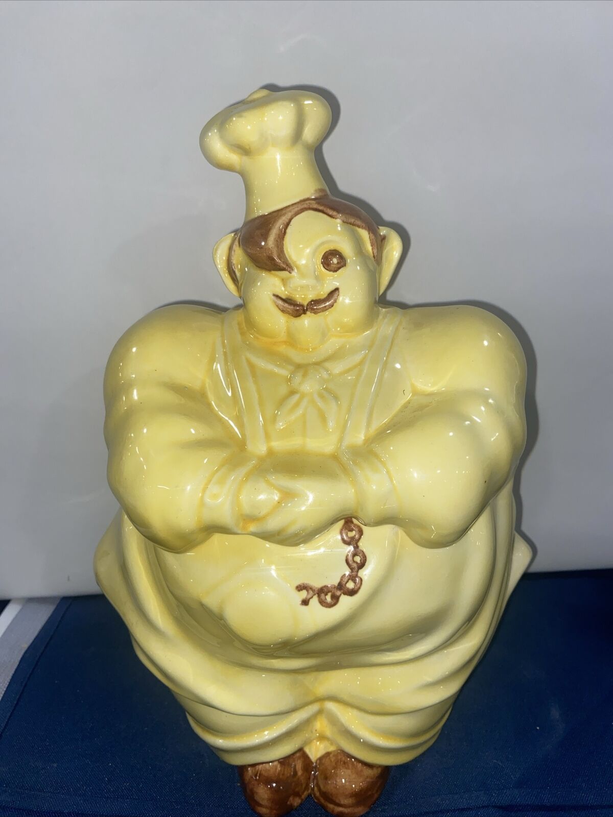 Vintage Red Wing Pottery, Yellow  Chef Pierre, Cookie Jar, Hand Painted