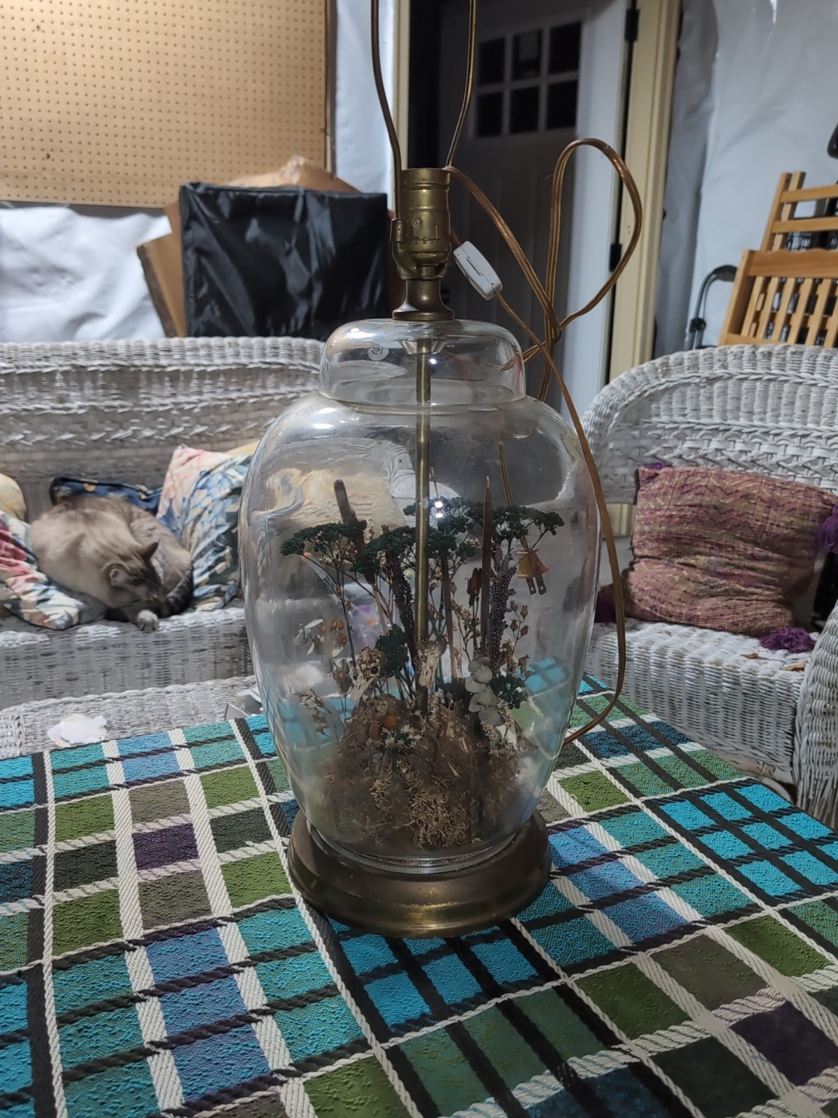 Vintage 1970s Terrarium Diorama Lamp – Forest Moss & Bone Oddity Vintage 1970s Terrarium Diorama Lamp – Forest Moss & Bone Oddity