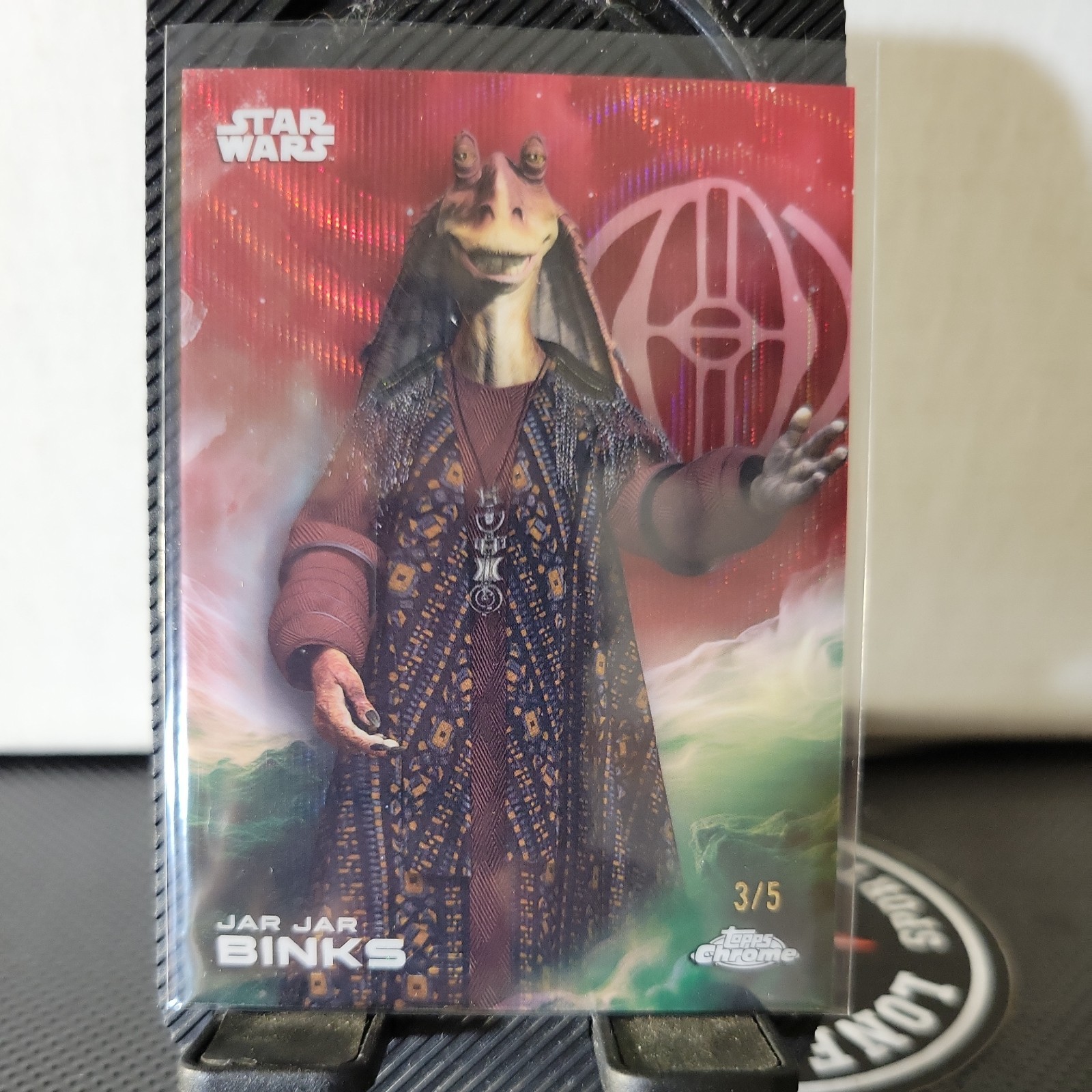 JAR JAR BINKS 2025 Topps Chrome Star Wars #63 Red Pulsar Refractor /5 SSP JAR JAR BINKS 2025 Topps Chrome Star Wars #63 Red Pulsar Refractor /5 SSP