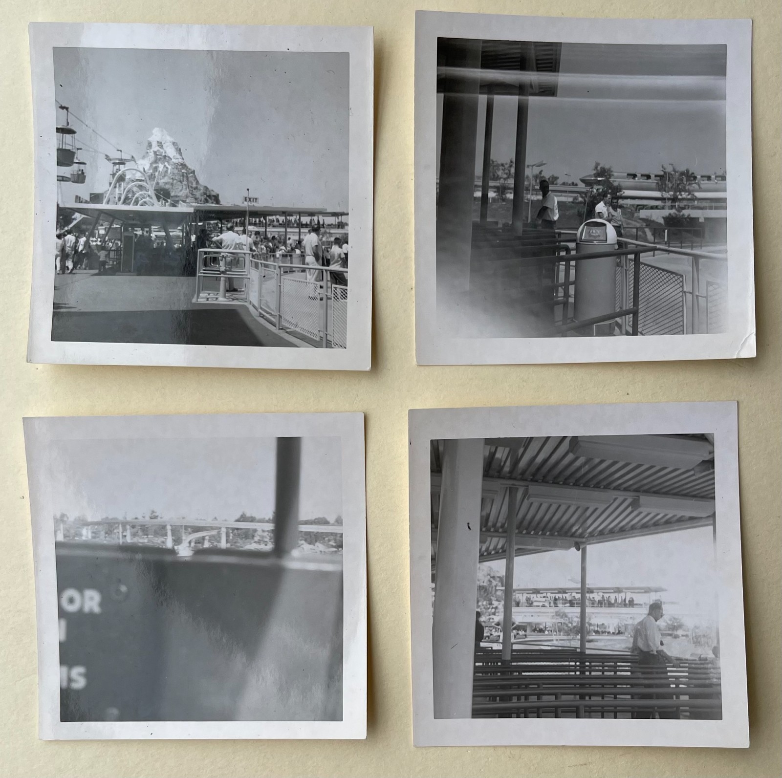 FOUR Vintage 1960s Disneyland Snapshot Photos ~ Tomorrowland Matterhorn Monorail FOUR Vintage 1960s Disneyland Snapshot Photos ~ Tomorrowland Matterhorn Monorail