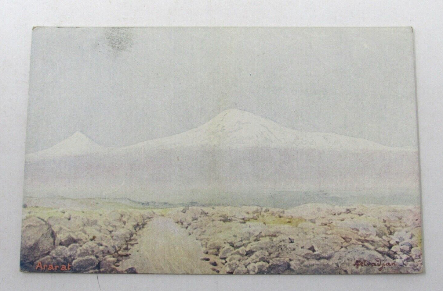 Armenian Artist Arshak Fetvadjian Art Postcard c1907 Mt. Ararat Anatolia Signed