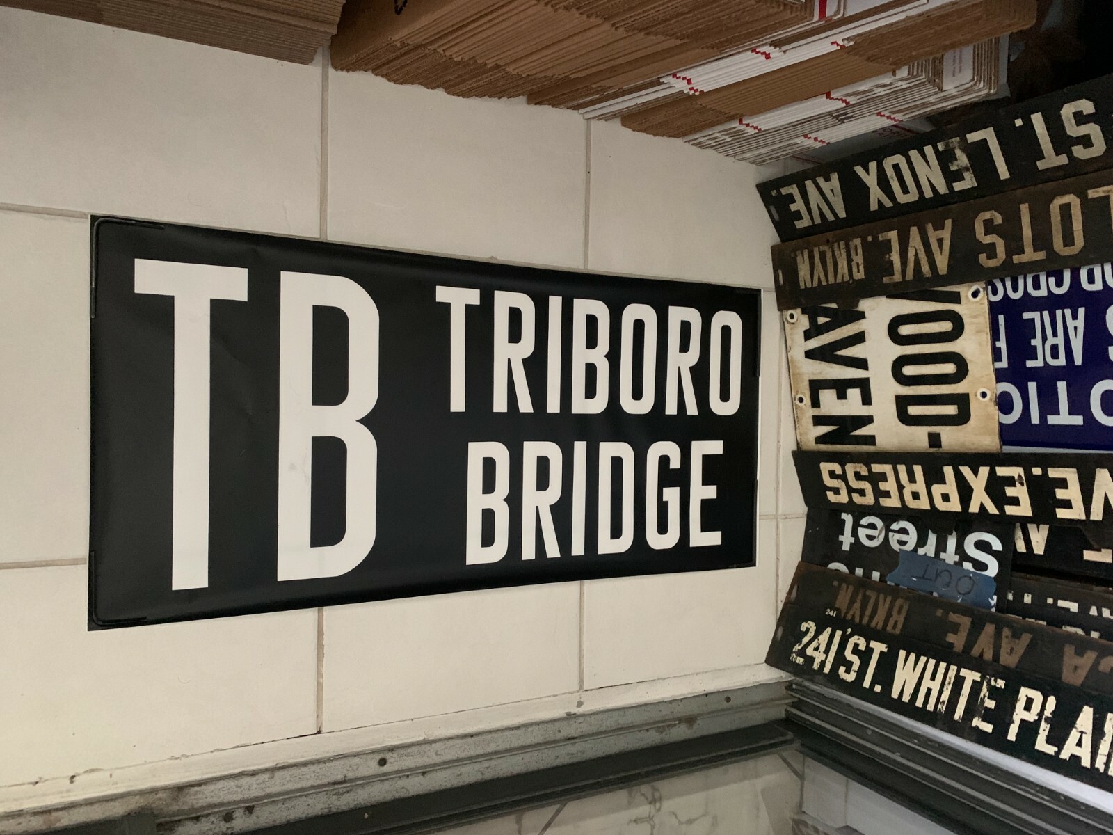 NY NYC BUS ROLL SIGN ROBERT F KENNEDY TRIBORO BRIDGE MANHATTAN HARLEM EAST RIVER