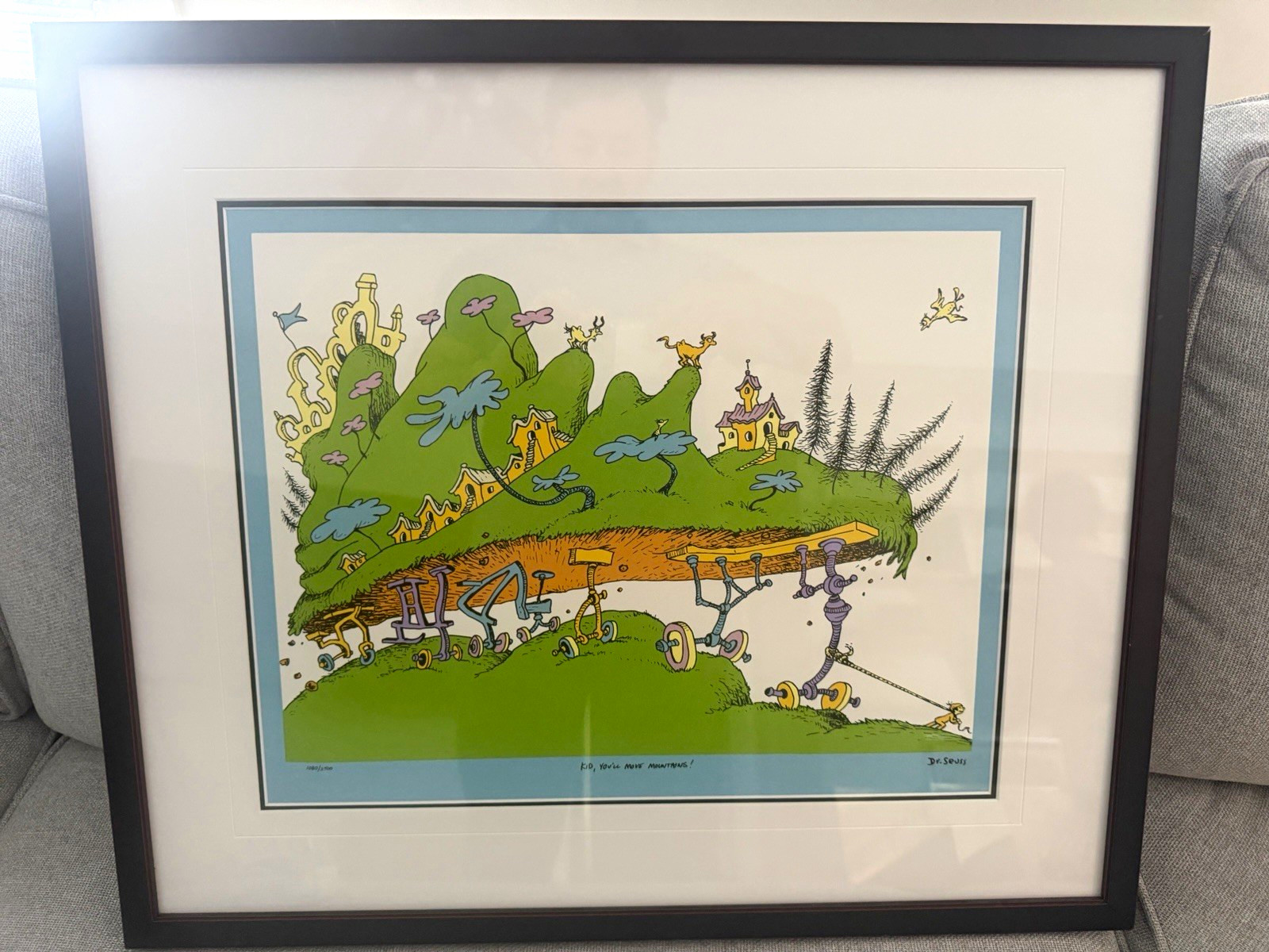 Dr. Seuss Signed Limited Run Framed Print w/ COA, “Kid You’ll Move Mountains” Dr. Seuss Signed Limited Run Framed Print w/ COA, “Kid You’ll Move Mountains”