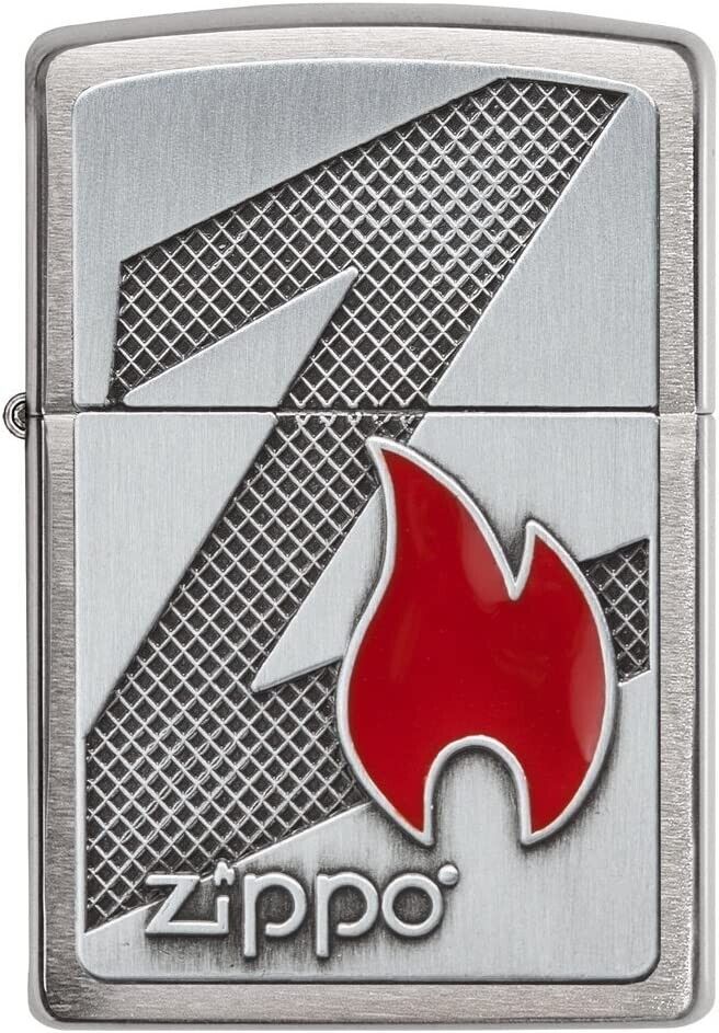 Zippo Z Flame Emblem 29104 Brushed Chrome