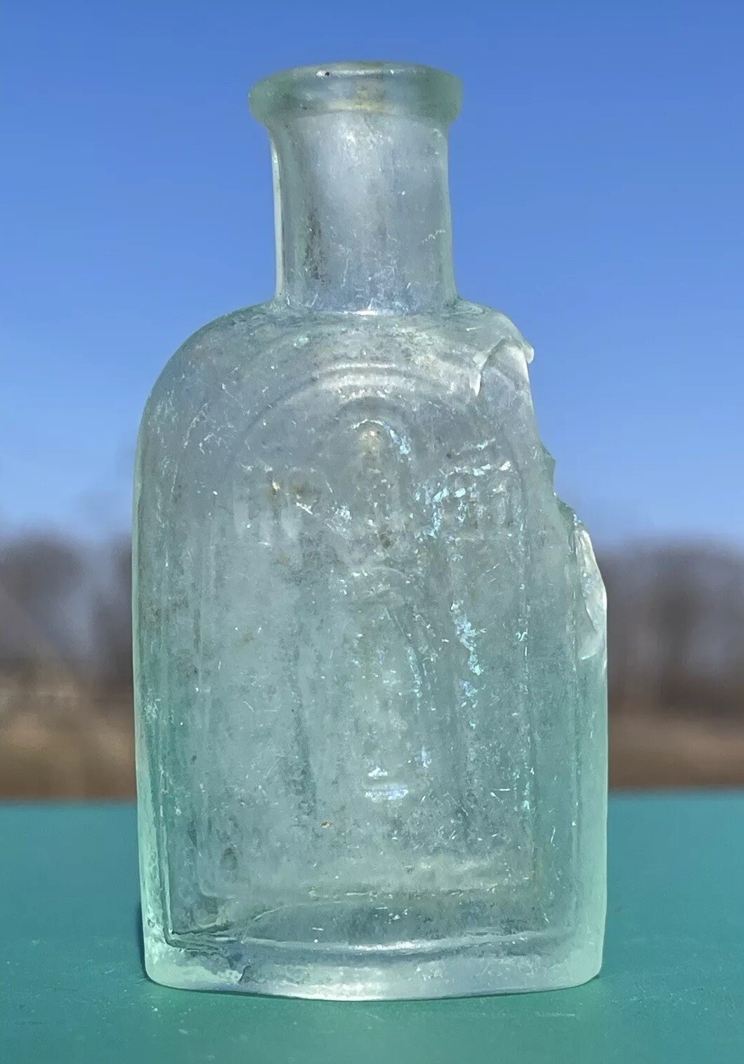 Rare Antique Holy Water Bottle «Saint Andrew and Saint Theodosius» (Pre-1900s) Rare Antique Holy Water Bottle «Saint Andrew and Saint Theodosius» (Pre-1900s)
