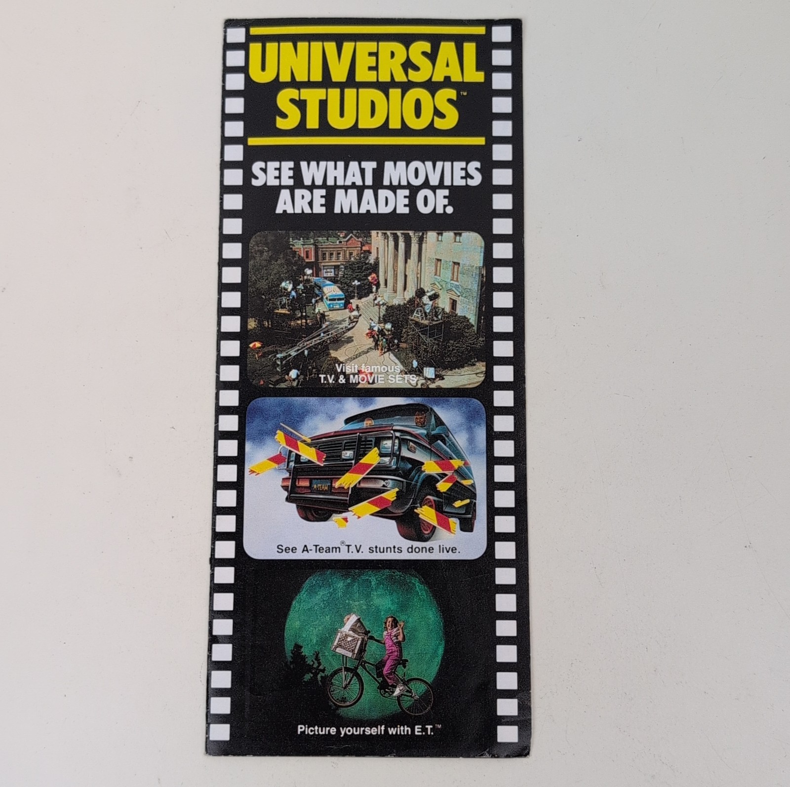 Vintage 1985 Universal Studios Hollywood Brochure A Team ET Jaws Knight Rider 