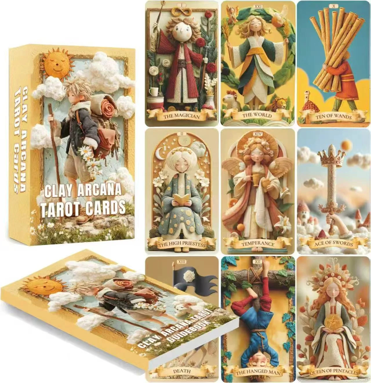 Warm Clay Art Tarot: Tactile Journey of Intuition 7 cm x 12 cm (2.75 in x 4.75") Warm Clay Art Tarot: Tactile Journey of Intuition 7 cm x 12 cm (2.75 in x 4.75")