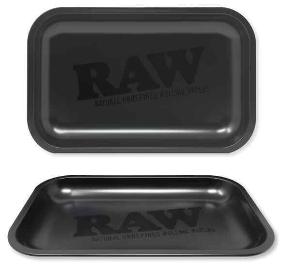 RAW Metal Matte Black Rolling Tray Small 10.8”x6.8” 