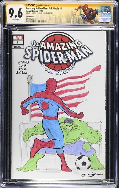 Amazing Spider-Man Full Circle 1 CGC 9.6 Signature Series Sajad Shah SKETCH Amazing Spider-Man Full Circle 1 CGC 9.6 Signature Series Sajad Shah SKETCH