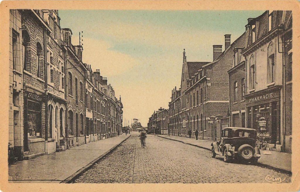 Vintage Merville Rue des Capucins Street Scene Postcard France Vintage Merville Rue des Capucins Street Scene Postcard France