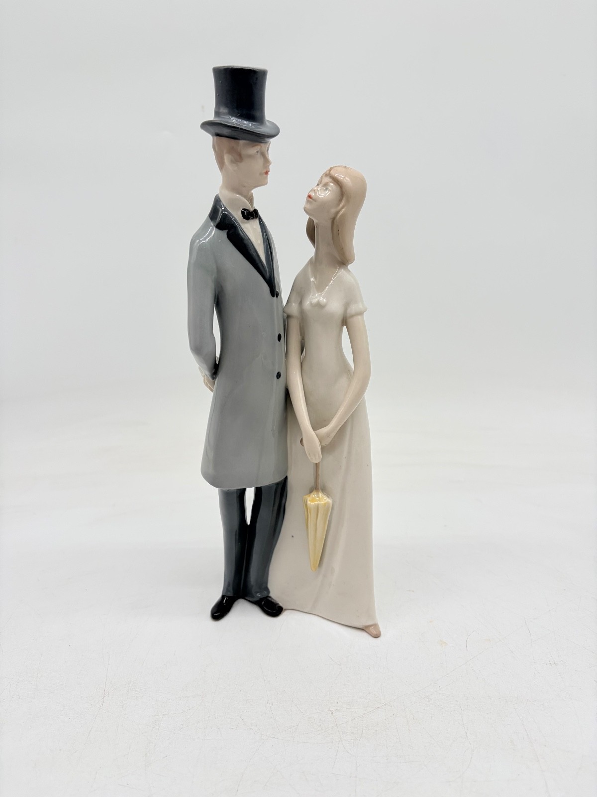 VTG. German GDR Crown Mark Porcelain Figurine Woman & Man ( 11'' tall) VTG. German GDR Crown Mark Porcelain Figurine Woman & Man ( 11'' tall)