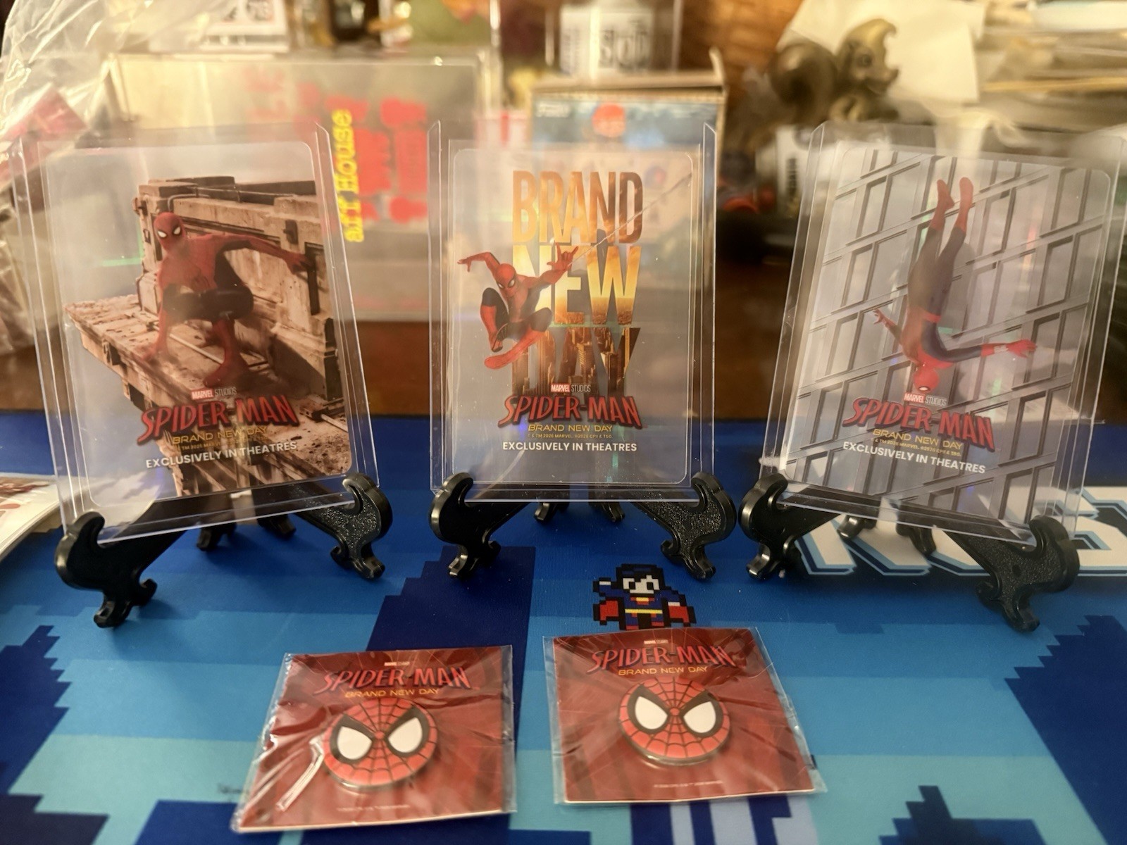 Spider-Man: Brand New Day Promotional Card Set (3 cards) Plus Two Mini Buttons Spider-Man: Brand New Day Promotional Card Set (3 cards) Plus Two Mini Buttons