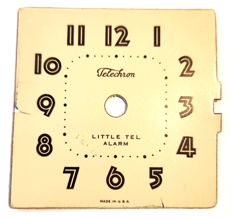 Vintage TELECHRON Little Tel Alarm Clock Cardboard and Tin 3\