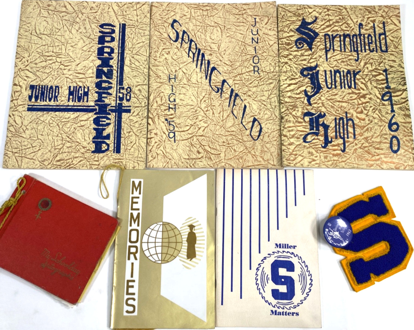 1958-1963 SPRINGFIELD, OREGON JUNIOR HIGH & HIGH SCHOOL vintage lot of souvenirs 1958-1963 SPRINGFIELD, OREGON JUNIOR HIGH & HIGH SCHOOL vintage lot of souvenirs