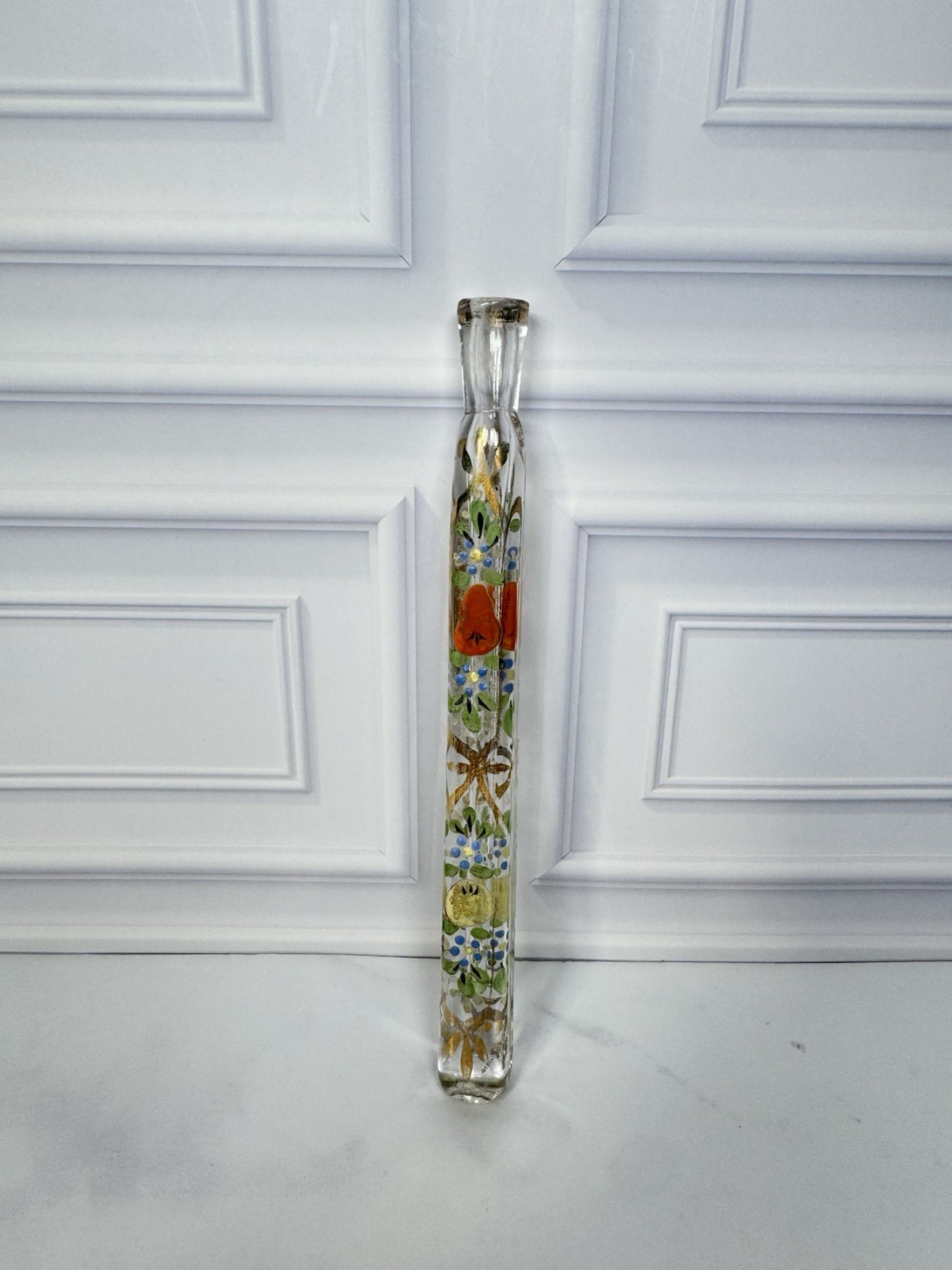Antique 19th Century Victorian Glass Scent Bottle / "Tear Catcher" Lachrymatory