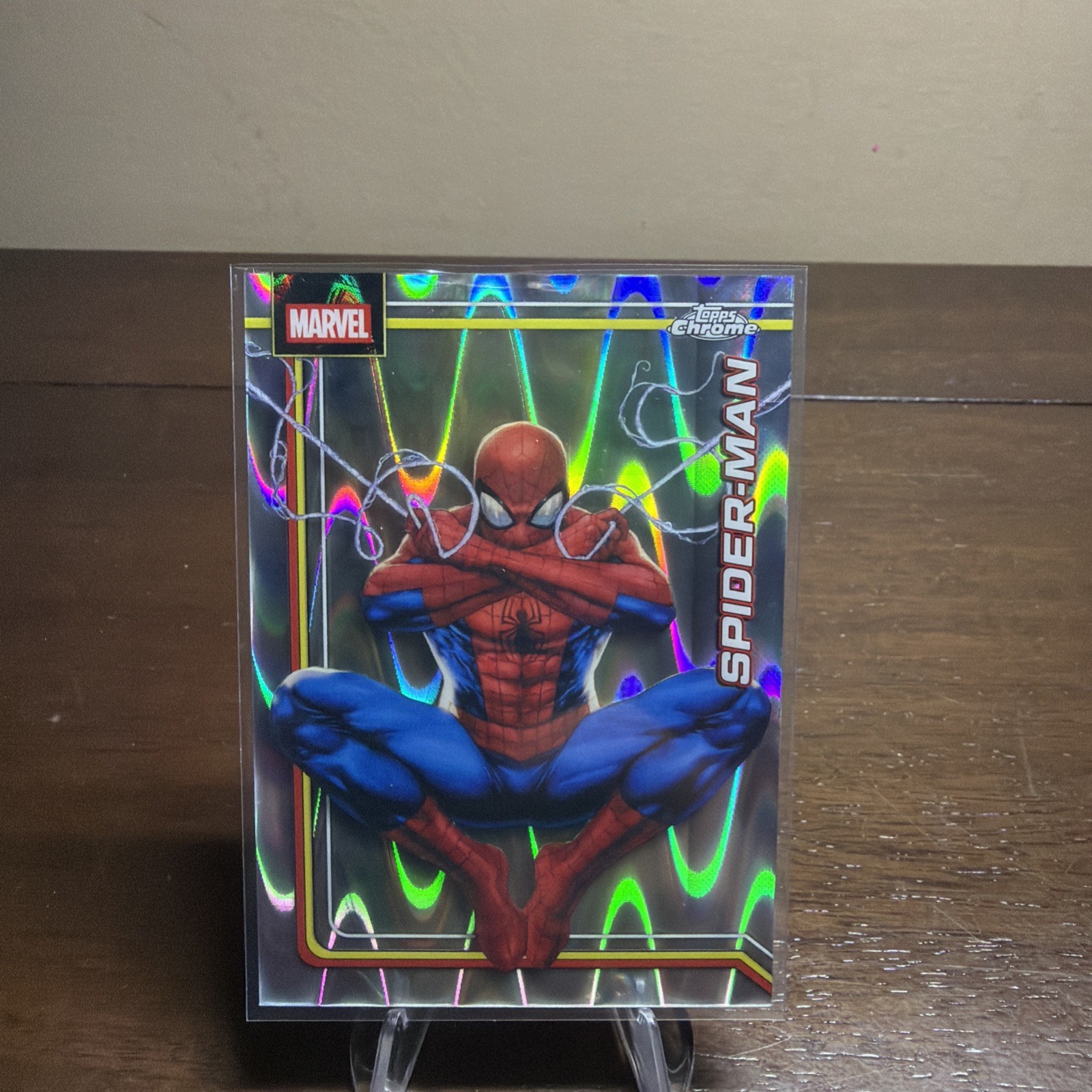 2026 Topps Chrome Marvel Spider-Man SSP Ultra Rare Wave Refractor #163 NM+