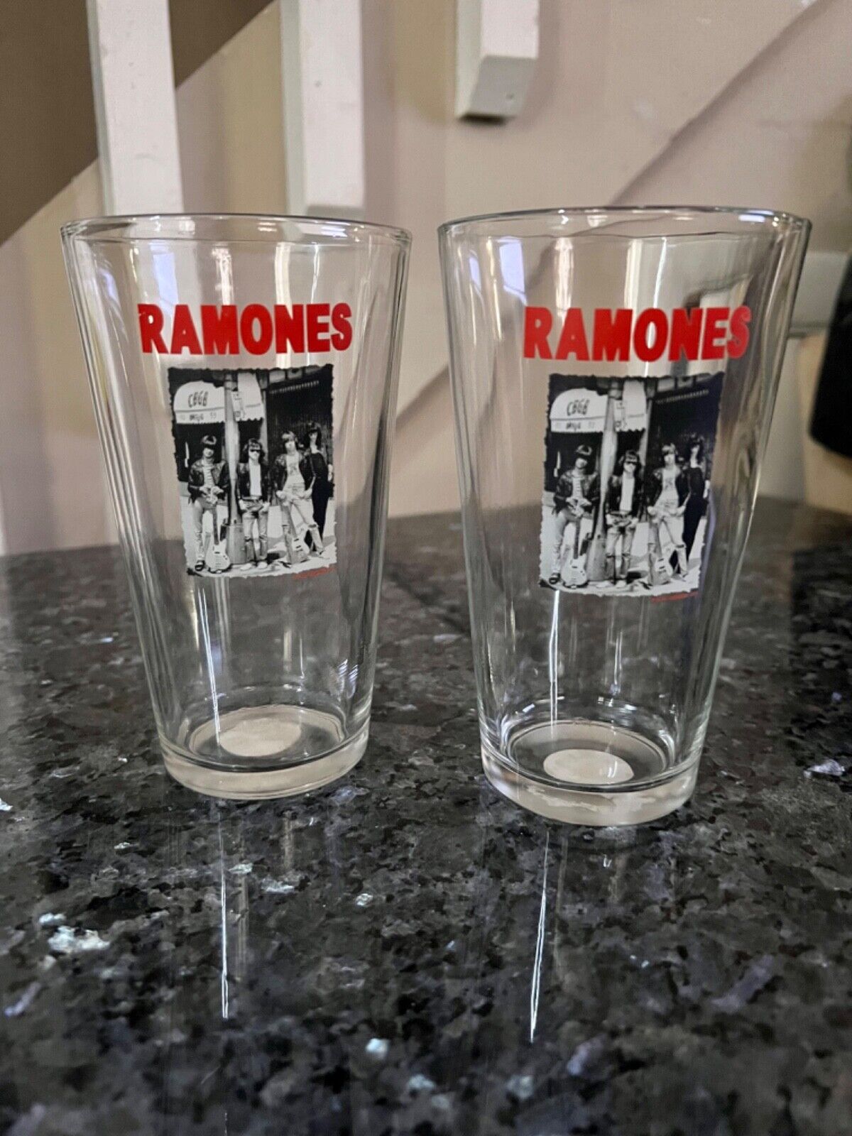 The Ramones band 16 oz. Two drinking glasses