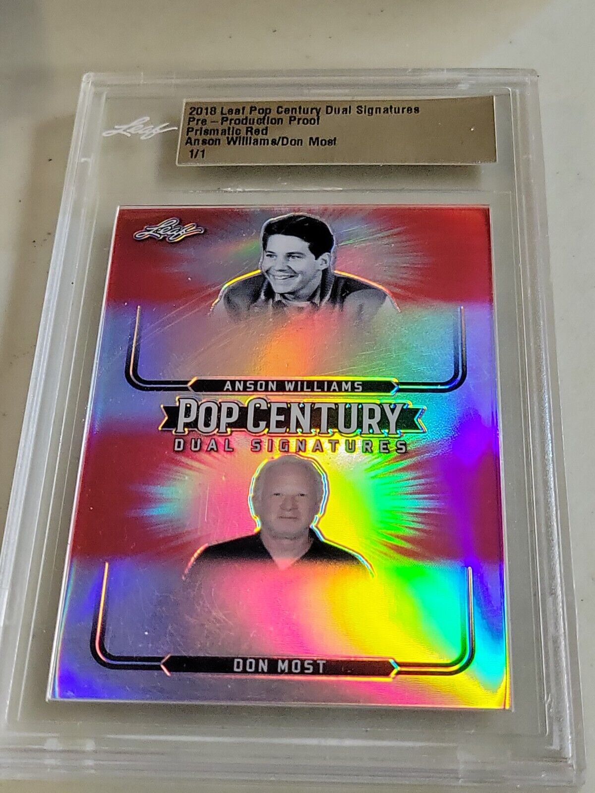 2018 Leaf Pop Century RED Prismatic PROOF Anson Williams & Don Donny Most 1/1