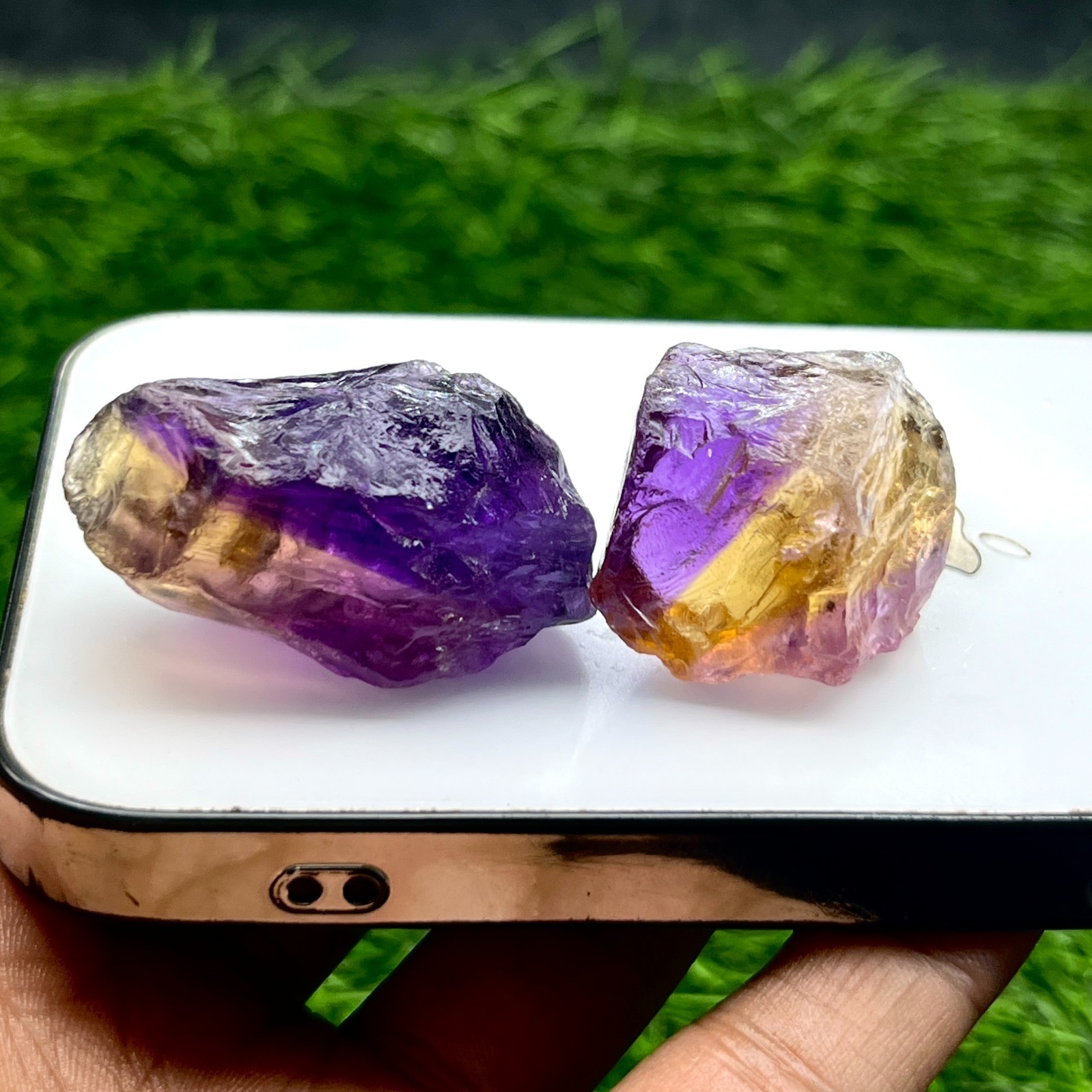 2 Pcs Rare Ametrine Rough Gemstones Lot– 225 Cts - Natural Amethyst and Citrine 2 Pcs Rare Ametrine Rough Gemstones Lot– 225 Cts - Natural Amethyst and Citrine