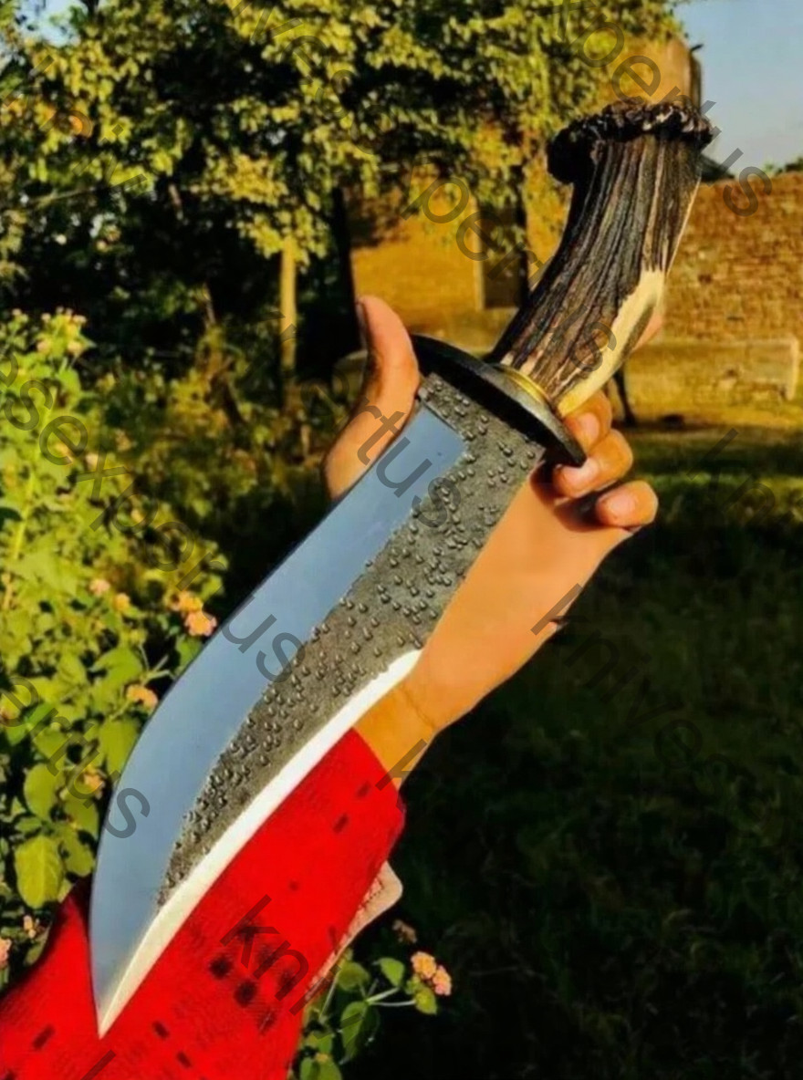 NEW CUSTOM HANDMADE HUNTING BOWIE KNIFE STAG HORN HANDLE WITH LEATHER SHEATH NEW CUSTOM HANDMADE HUNTING BOWIE KNIFE STAG HORN HANDLE WITH LEATHER SHEATH
