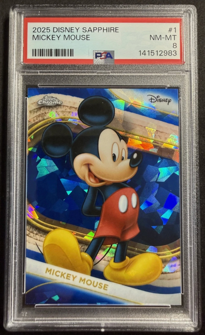 2025 TOPPS CHROME DISNEY SAPPHIRE EDITION #1 MICKEY MOUSE PSA 8 2025 TOPPS CHROME DISNEY SAPPHIRE EDITION #1 MICKEY MOUSE PSA 8
