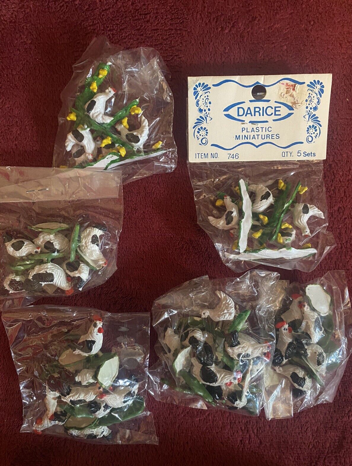 Lot Of 50+ Vintage Darice Plastic Miniatures Rooster Ducks Chickens