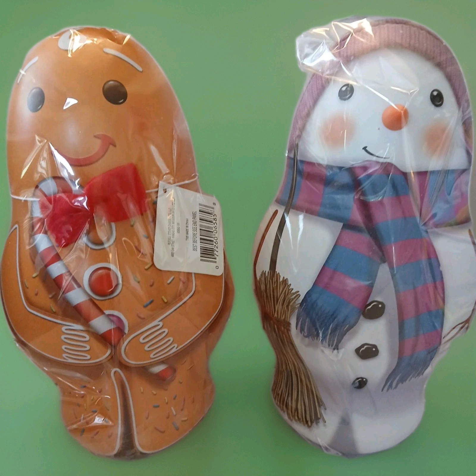 2- Russell Stover Christmas Holiday Tins 10" Decorative /Gift Holder Candy Empty 2- Russell Stover Christmas Holiday Tins 10" Decorative /Gift Holder Candy Empty