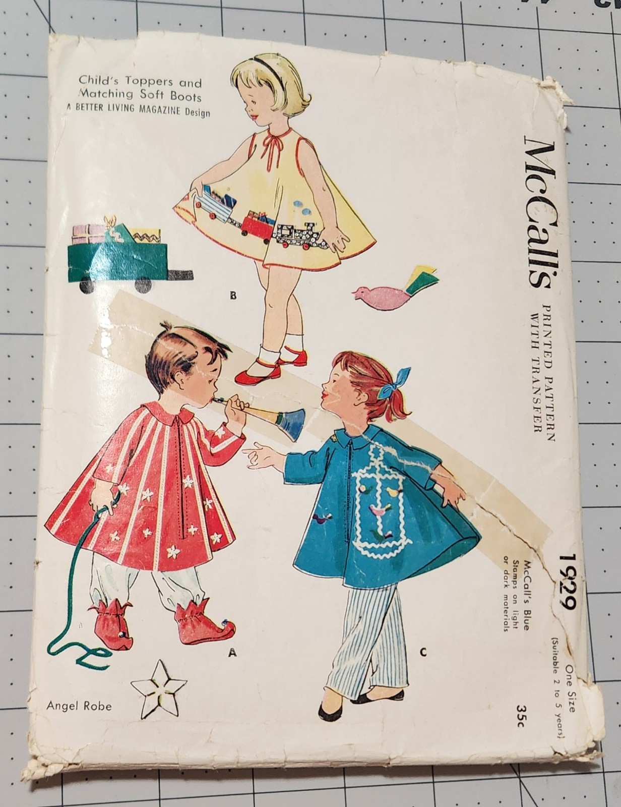 Vintage 1954 McCall's Child's Toppers and Soft Boots Pattern 1929 One Size Vintage 1954 McCall's Child's Toppers and Soft Boots Pattern 1929 One Size