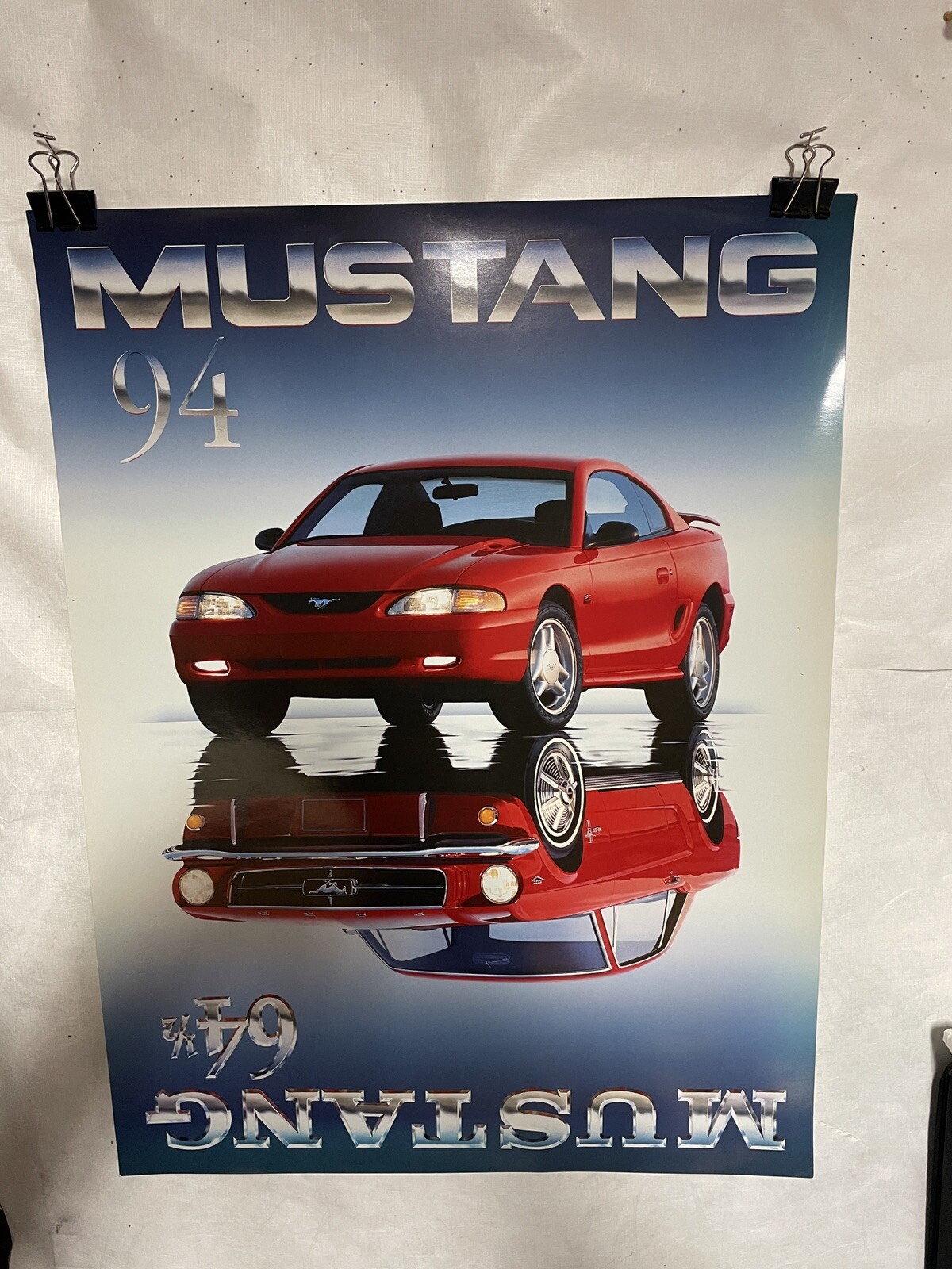 Rare NOS 1994 and 1964 1/2 FORD MUSTANG 18" x 24" Dealership Reflection Poster Rare NOS 1994 and 1964 1/2 FORD MUSTANG 18" x 24" Dealership Reflection Poster