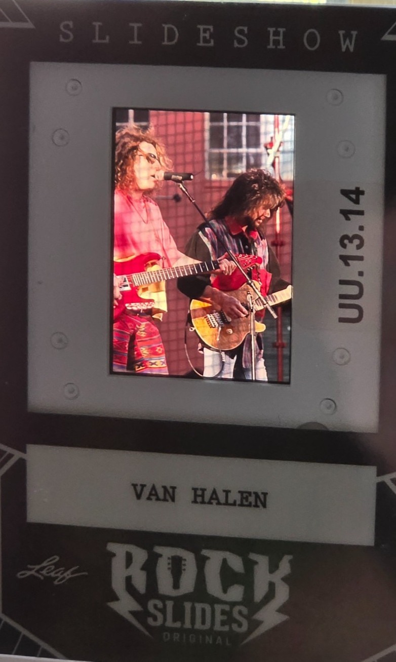 VAN HALEN Eddie Van Halen SLIDE RELIC Card SAMMY HAGAR 2026 Leaf SLIDESHOW Rock VAN HALEN Eddie Van Halen SLIDE RELIC Card SAMMY HAGAR 2026 Leaf SLIDESHOW Rock
